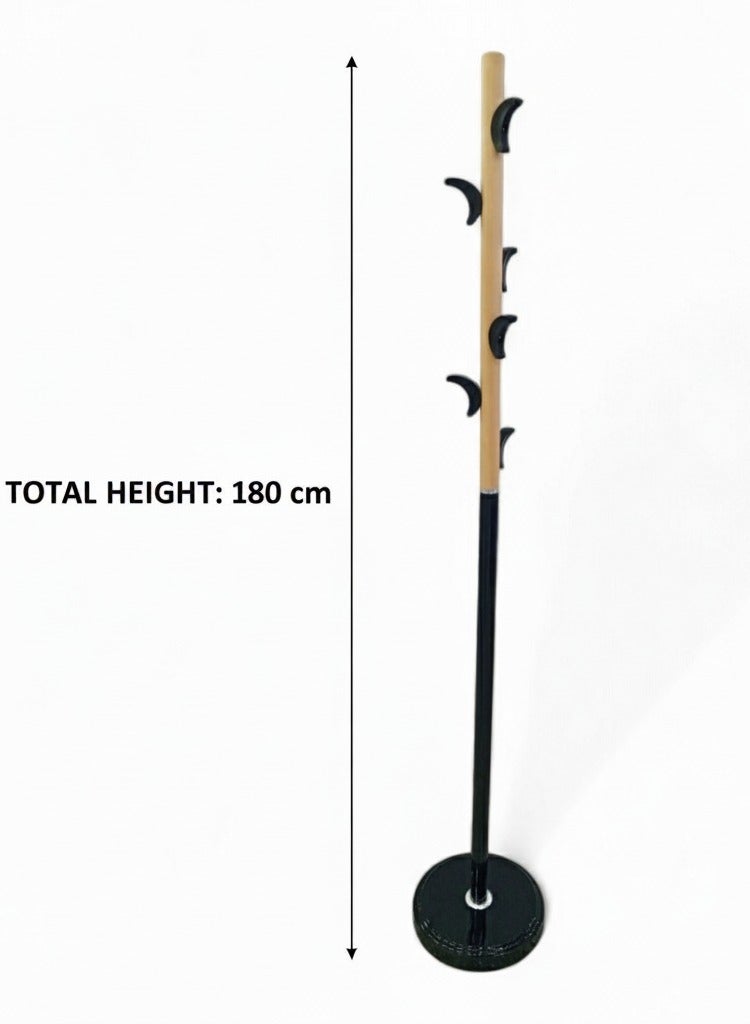Concent Durable Iron Structure Modern Coats Hanger with Wood Look Top - Image 2